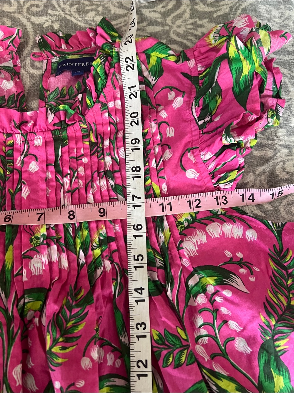 Printfresh When In Doubt Ruffle Blouse S Pink Lilly of the Valley Organic Cotton - Picture 8 of 8